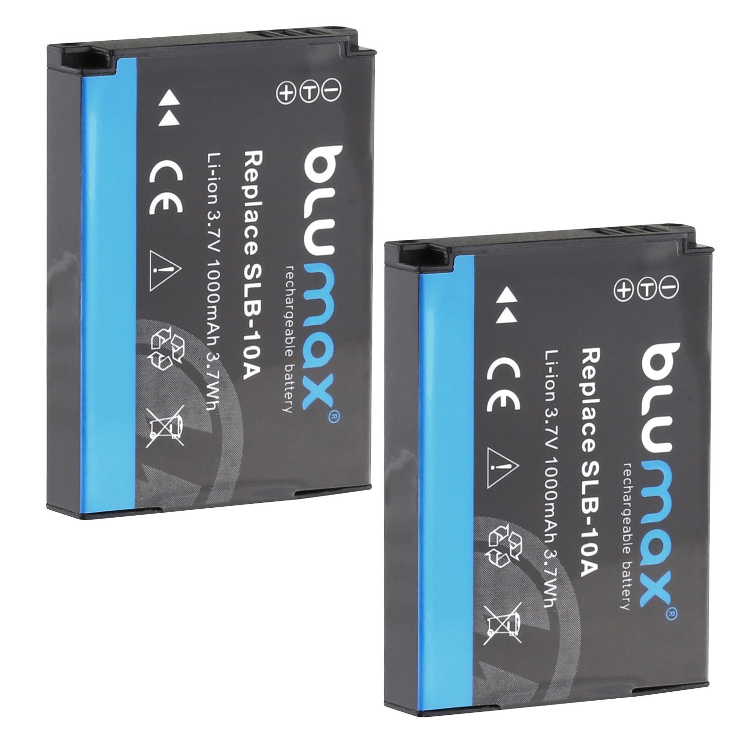 Blumax 2x SLB-10A WB550, WB690, WB710, WB750 1000 mAh Kamera-Akku