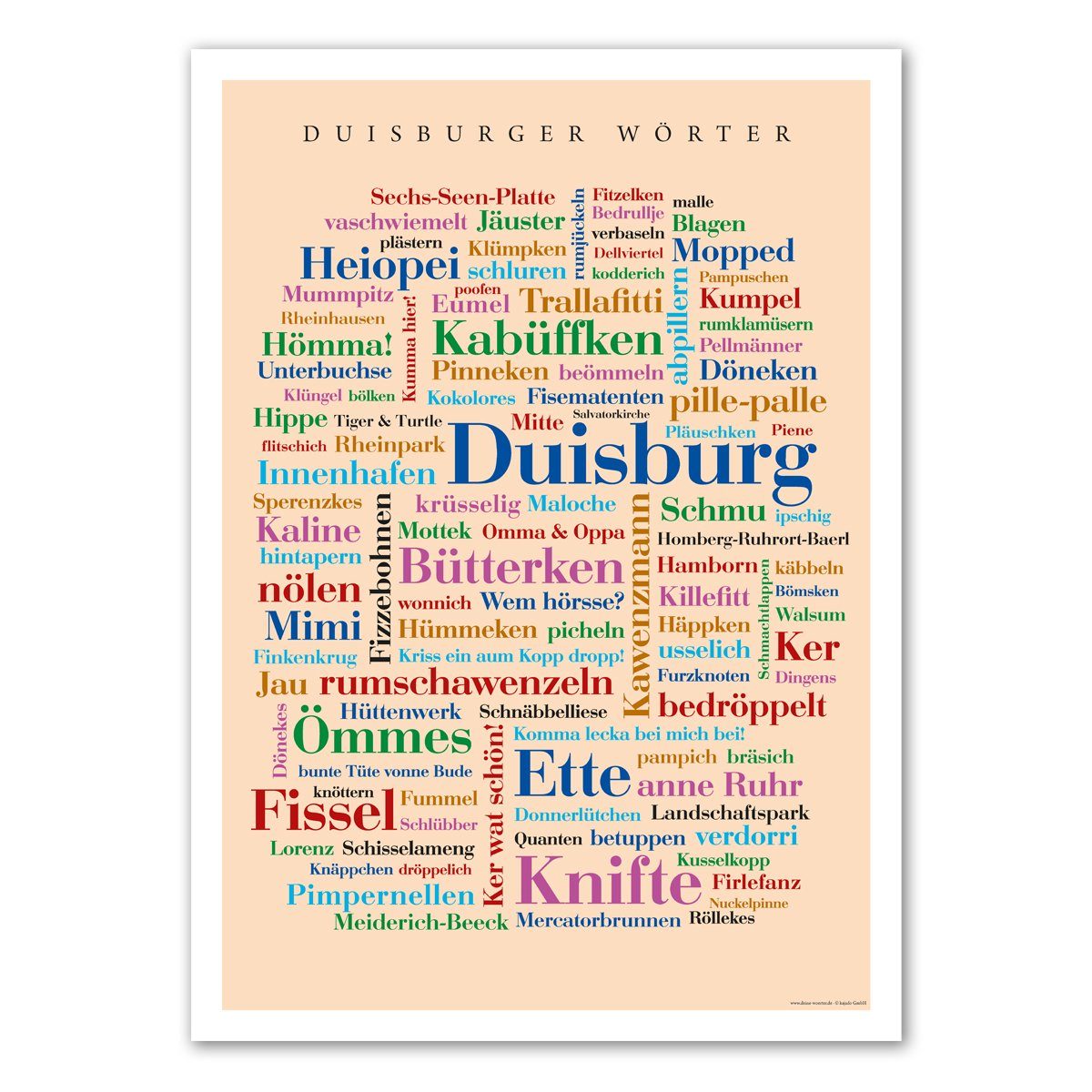 Postkarte Duisburger Deine Wörter Wörter Poster