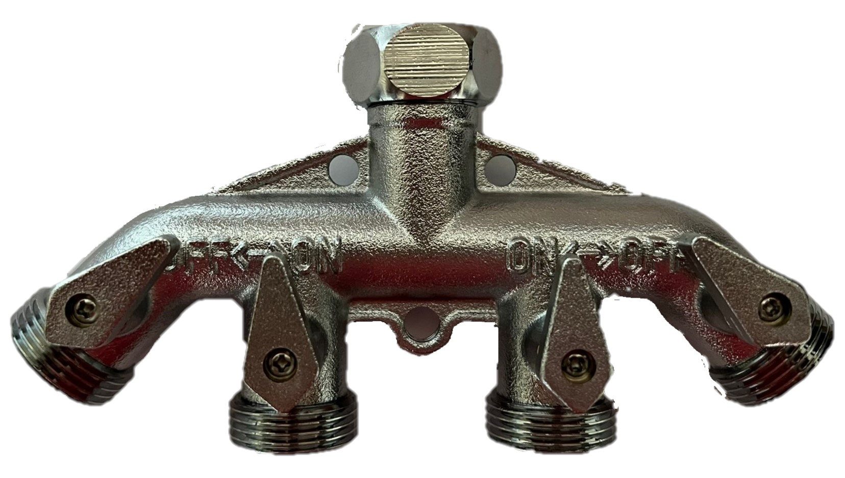 SpiceFlow Anschlussstück SpiceFlow Y-Verteileranschluss 4-Fach Chrom 3/4"AG + 3/4" IG Verteiler, Verteileranschlussstück 4-Fach, Chrom, 4x ¾“ Außengewinde