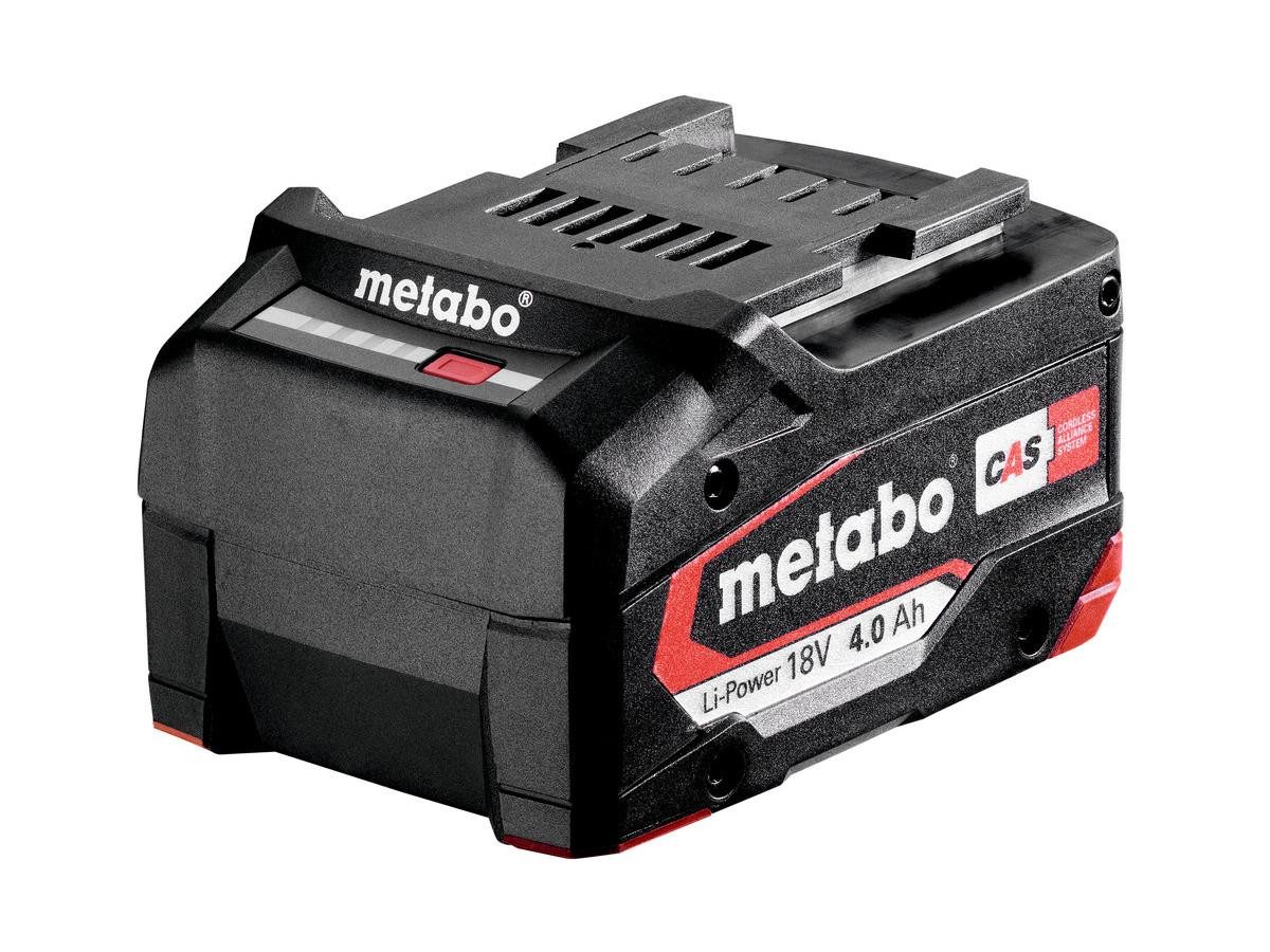 metabo Akkupack Li-Power 18V - 4,0 Ah Akku (18 V), für alle 18 V-Maschinen und Ladegeräten der CAS Marken