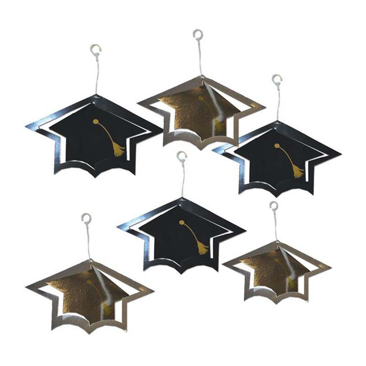Funny Fashion Hängedekoration Swirldeko Graduation Abschlusshüte 6 Stück