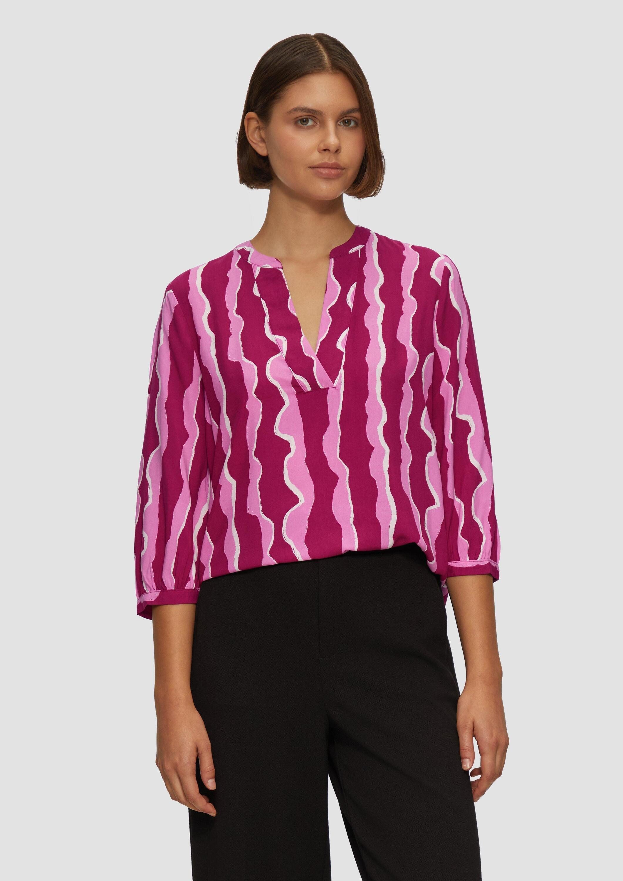 s.Oliver Kurzarmbluse Bluse Tunika aus Viskose