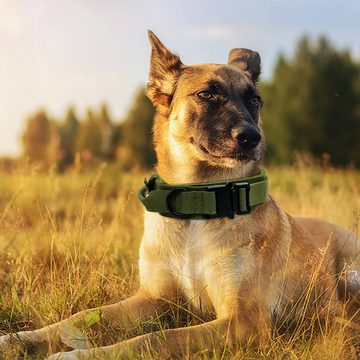 CALIYO Hunde-Halsband Militär Halsband Taktisches Hundehalsband mit Griff, für Mittlere Große Hunde Training Jagd, mit Robuste Metallschnalle