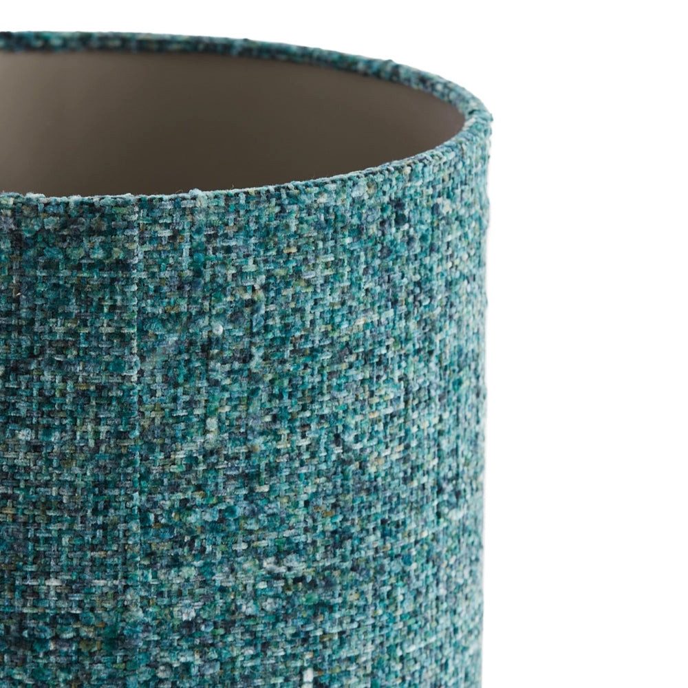 Dirk Davids Leuchten GmbH Lampenschirm Lampenschirm Zylinder in Bouclé Blaugrün 30-30-32cm