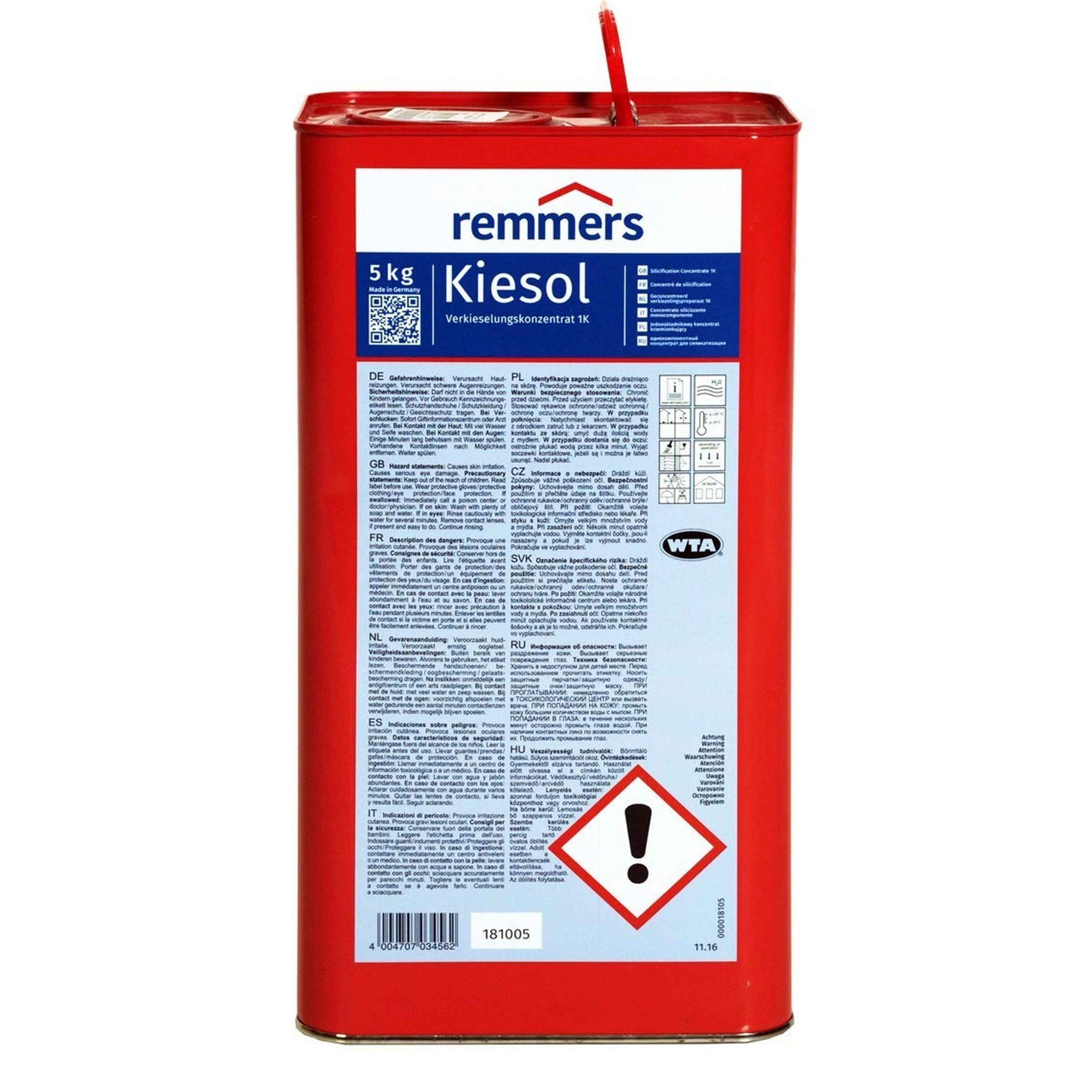 Remmers Dichtstoff Remmers Kiesol 5 kg Verkieselungskonzentrat Verkieselung Abdichtung