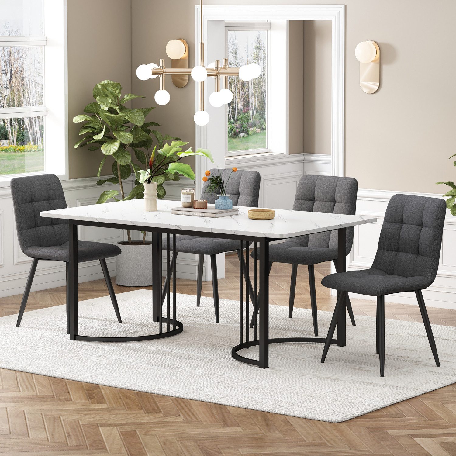 Flieks Essgruppe, (Set, 5-tlg., 140×80cm Tischplatte), günstig online kaufen