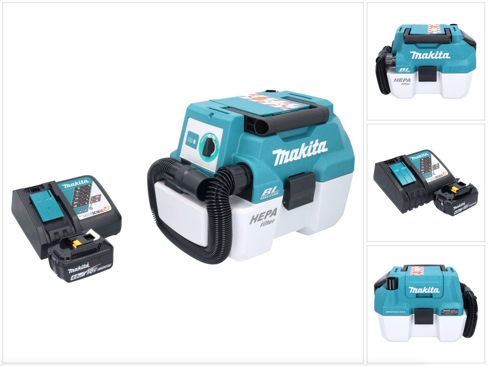Makita Staubabsauger DVC 750 LRM1 Akku Staubsauger LXT 18 V 67 mbar 7,5 l Brushless + 1x A
