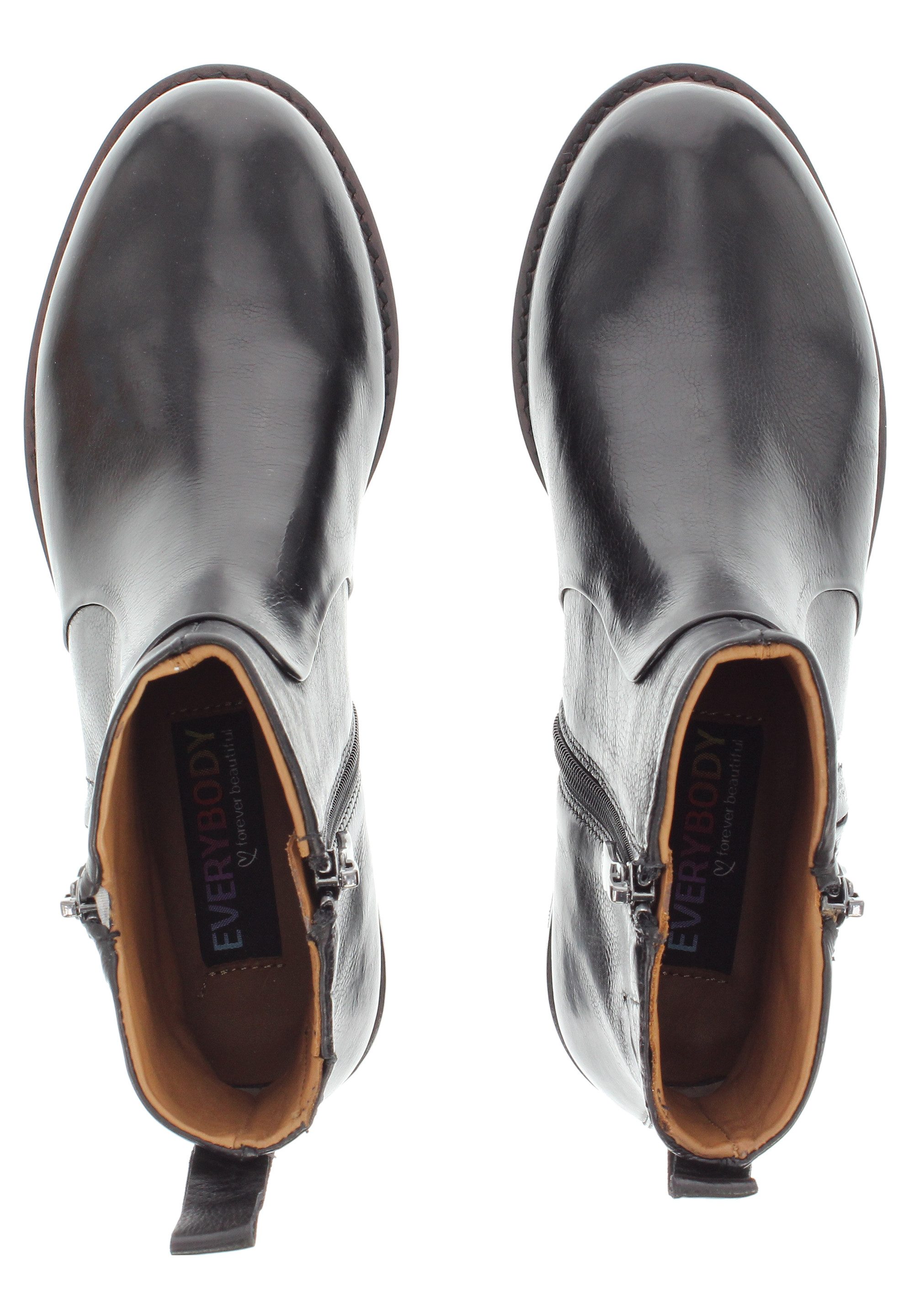 Everybody AYUNA - Coole Echtleder Stiefelette Lederfutter Schlupfstiefel