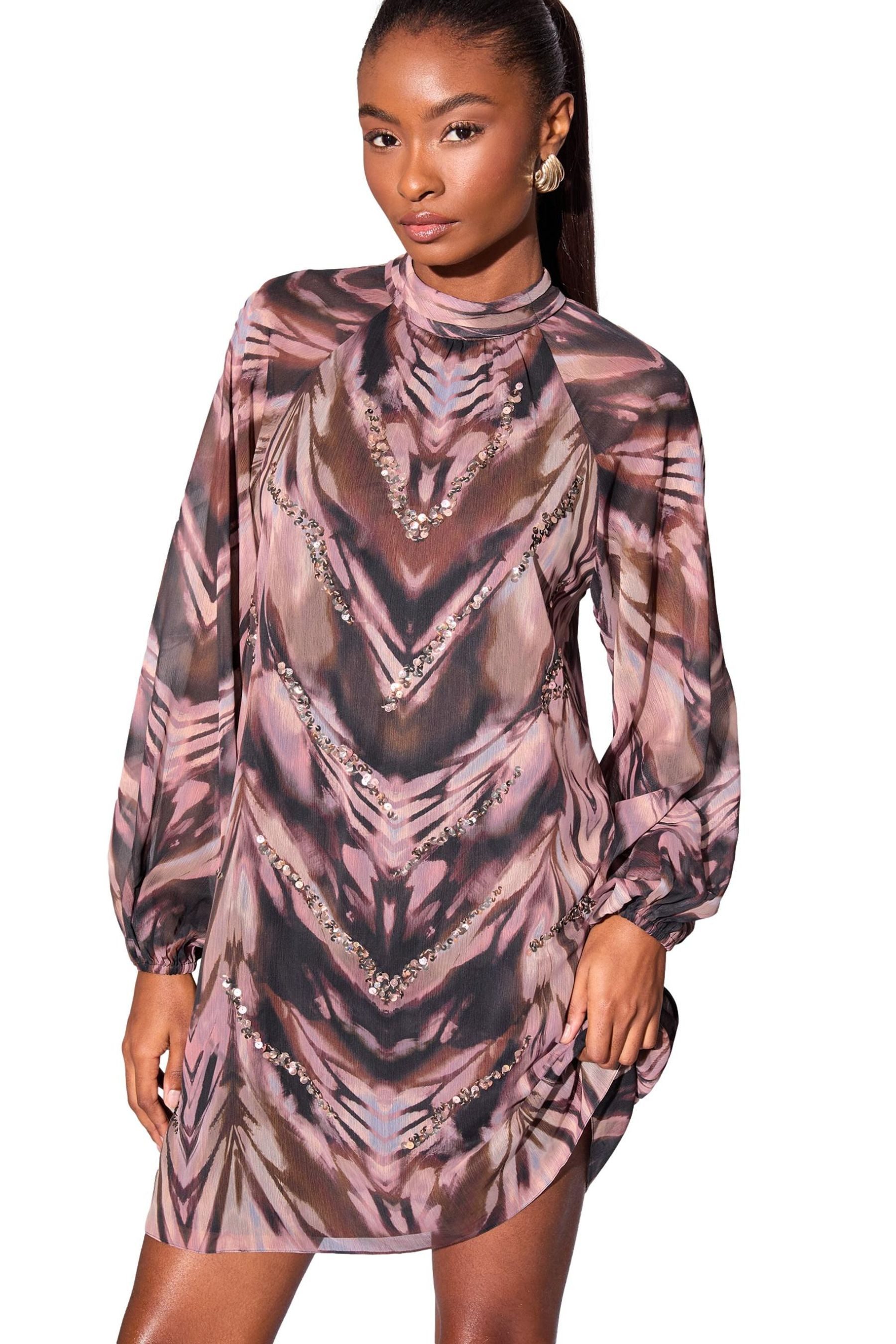 LIPSY Minikleid Lipsy Mini-Etuikleid mit Pailletten, Zebramuster (1-tlg) günstig online kaufen