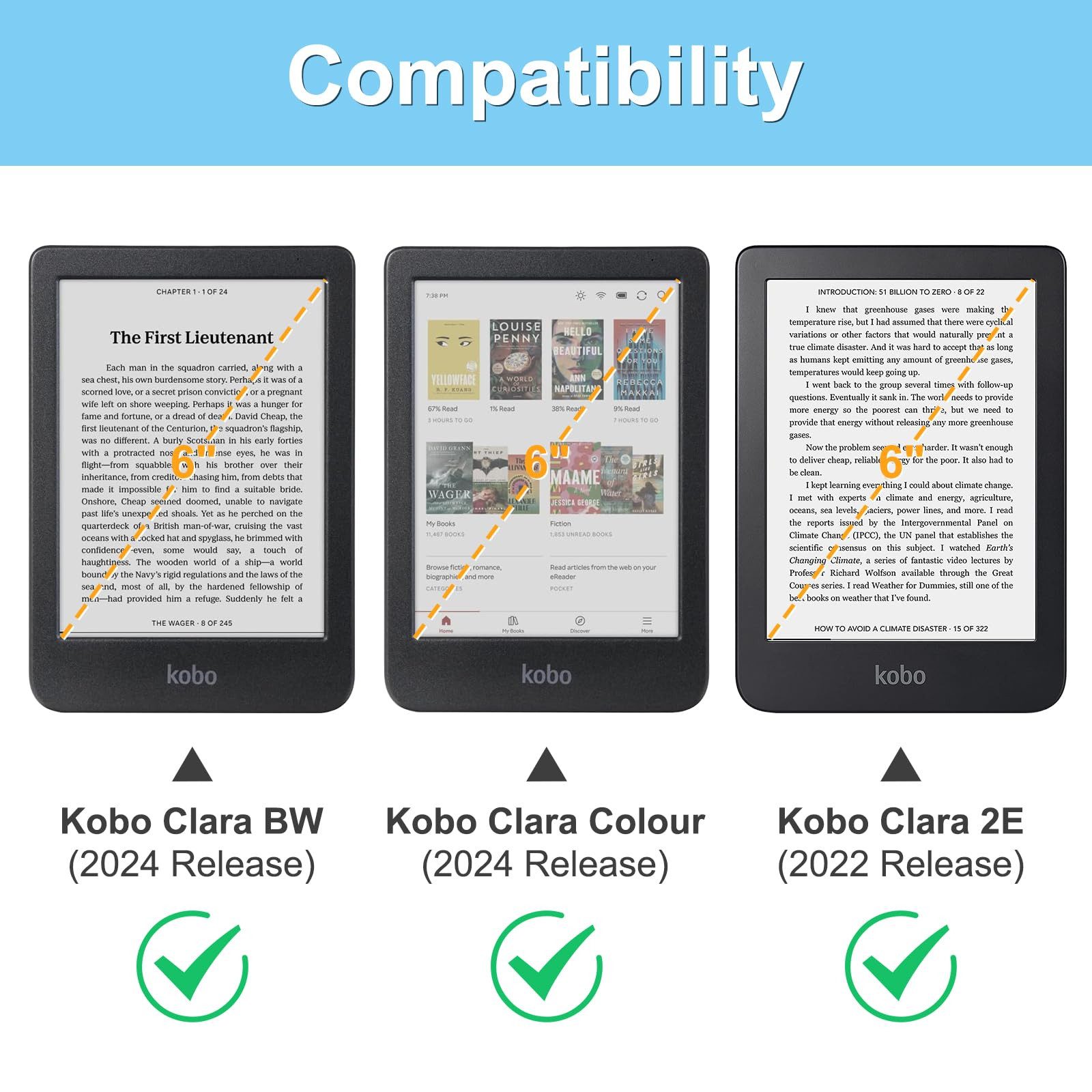 Fintie E-Reader-Hülle für Tolino Shine Color/5 (2024) & Kobo Clara Colour / BW (2024), Kickstand Hülle mit Kartenfach Handschlaufe und Auto Sleep/Wake