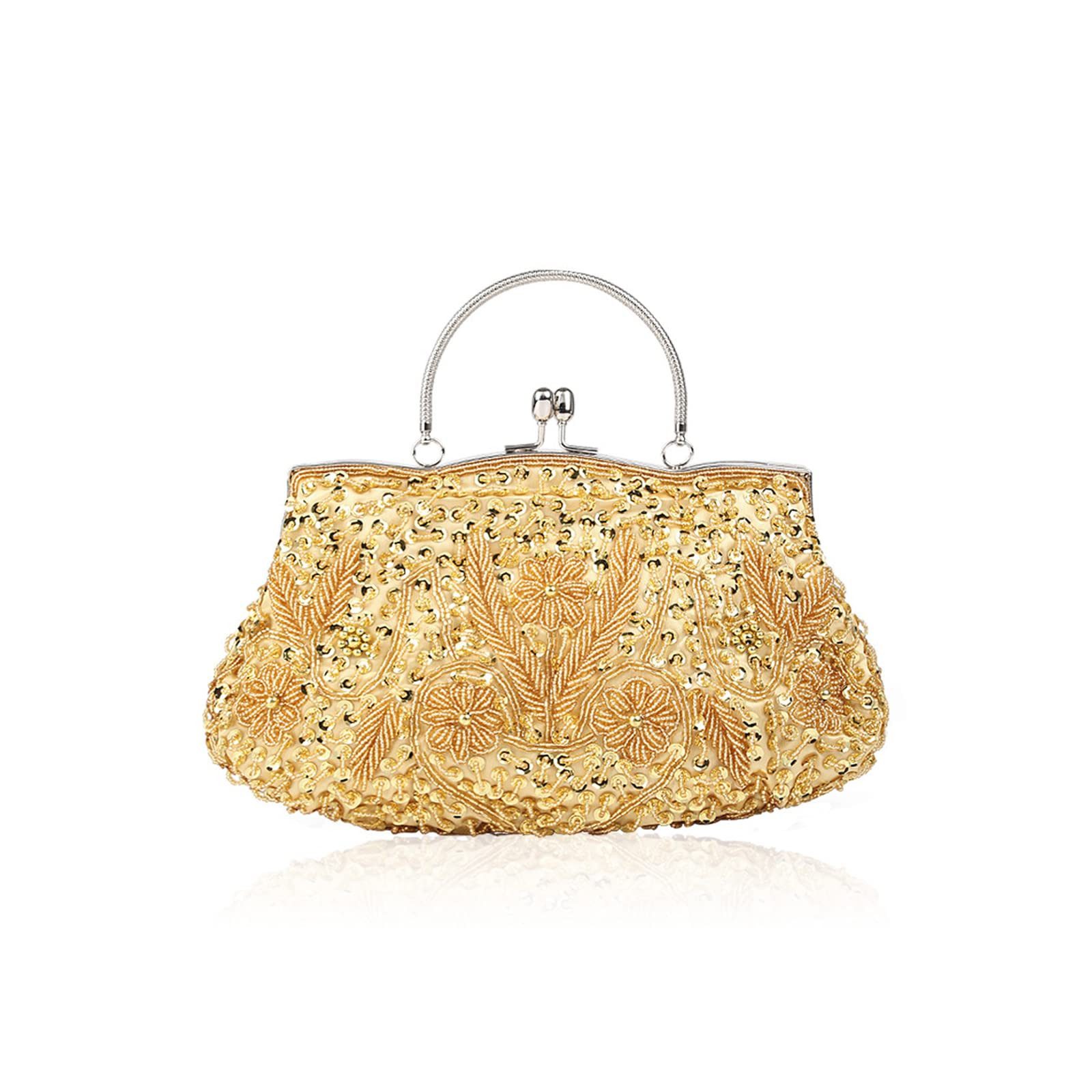 nsihing Abendtasche Damen Handgemachte Perle Handtasche Clutch Elegant Brauttasche, Schultertasche Klein Tasche Kette Umhängetasche Hochzeit Party