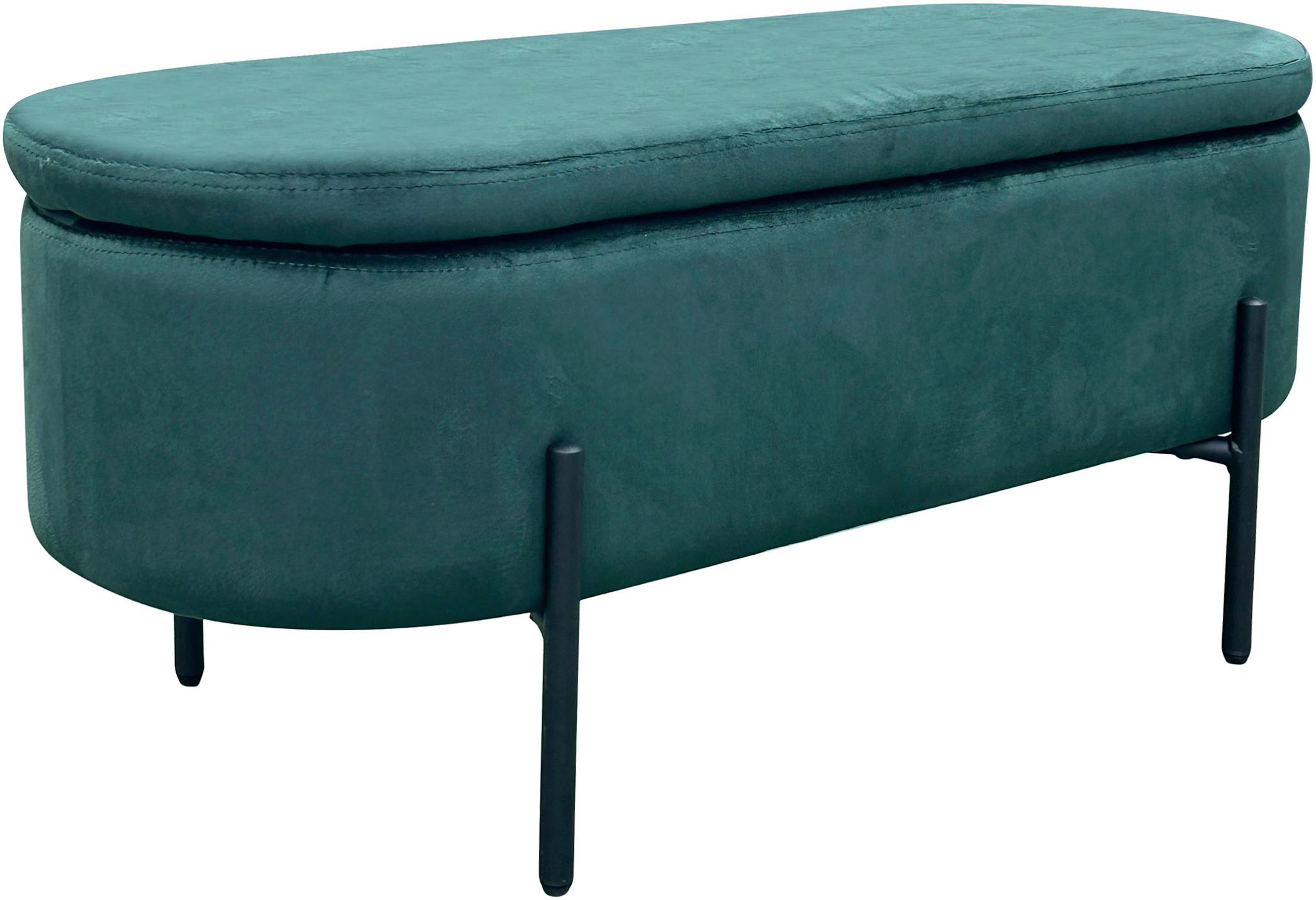 byLIVING Sitzbank NOVA, Samt, mit Stauraum/Truhe, Innenmaß Truhe 26,5 x 83cm, Höhe: 19 cm