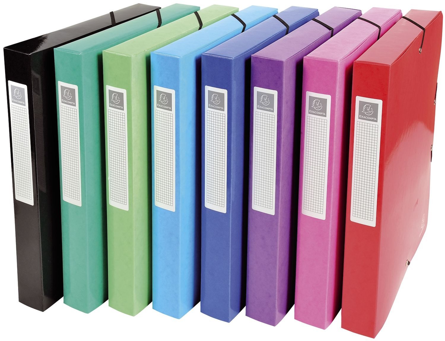 EXACOMPTA Aufbewahrungsbox Archivbox Iderama - A4, 40 mm, mit Gummizug, sortiert