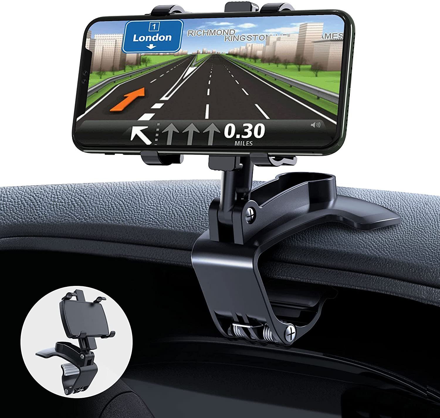 Black GESMA Handyhalterung Auto Handyhalter fürs Auto Lüftung 360°Drehbar Flexibel Silikon Schutz Smartphone Halterung Auto Kompatibel mit iPhone/Samsung/Huawei/Google/Xiaomi/LG oder GPS-Gerät.