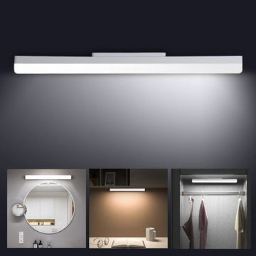 LETGOSPT LED Spiegelleuchte 18W Spiegellampe Badlampe IP44 Schminklicht 40cm 60cm, LED fest integriert, ‎Kaltweiß, Büroleuchte LED Bürolampe Garage Werkstatt Keller Leuchte Lichtleiste