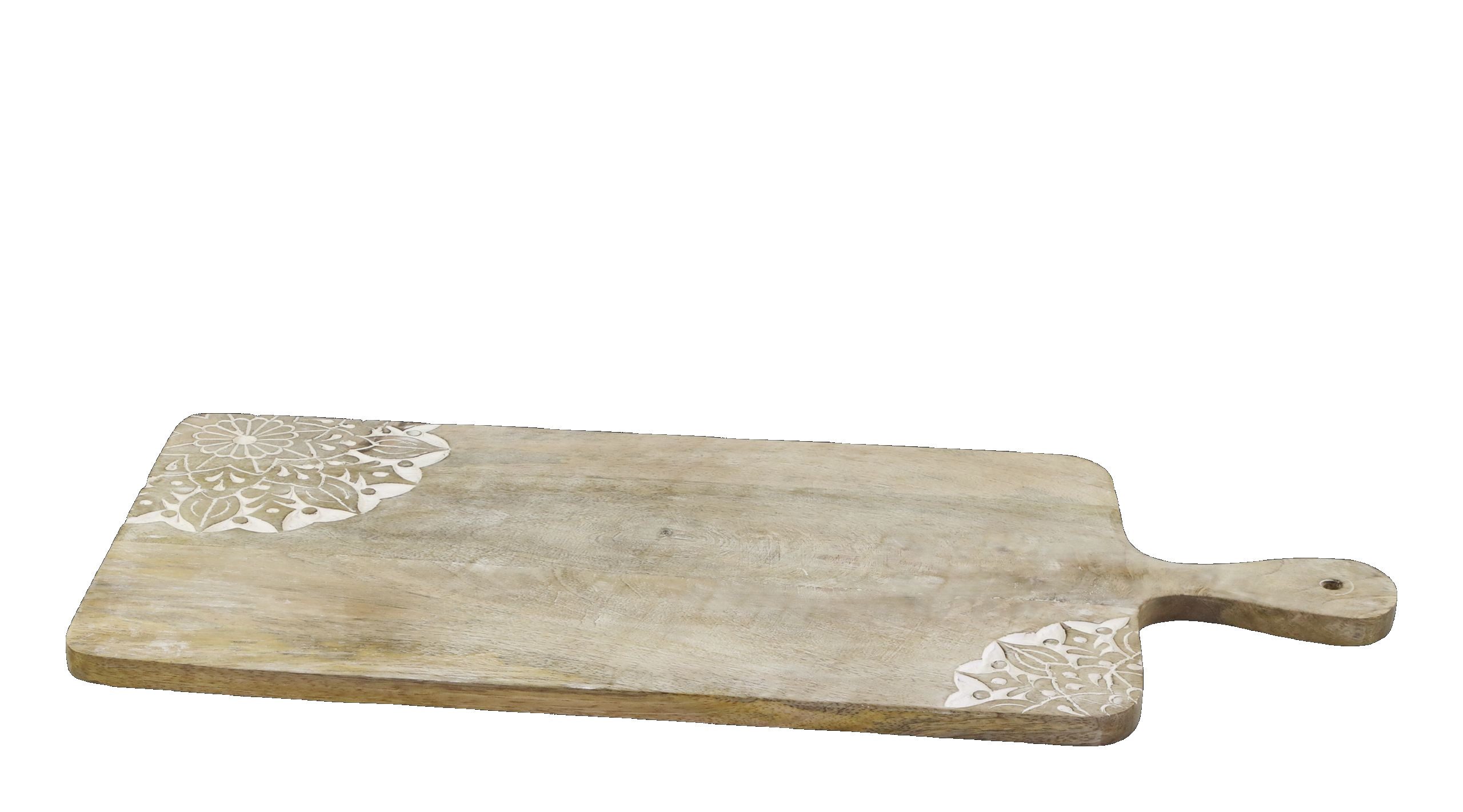 Chic Antique Schneidebrett Servierbrett Tapasbrett Blume aus beständigem Akazienholz Geölt
