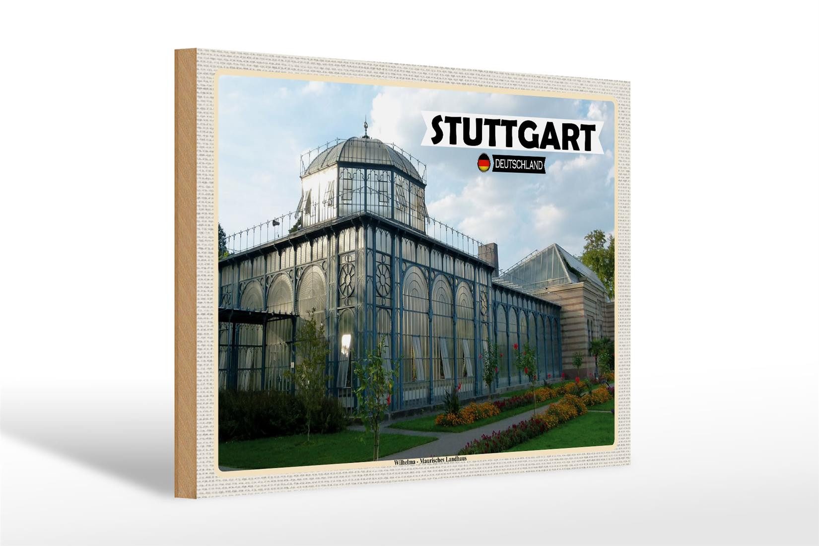 Holzbild Städte Wilhelma Maurisches Landhaus 30x20cm