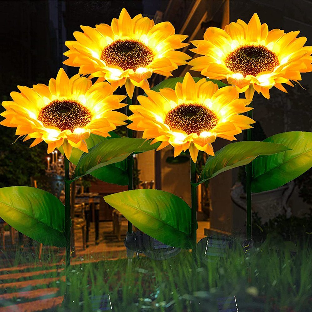 Garten, LED Solarleuchte Sonnenblume, GelldG LED Solarleuchte Außenleuchte