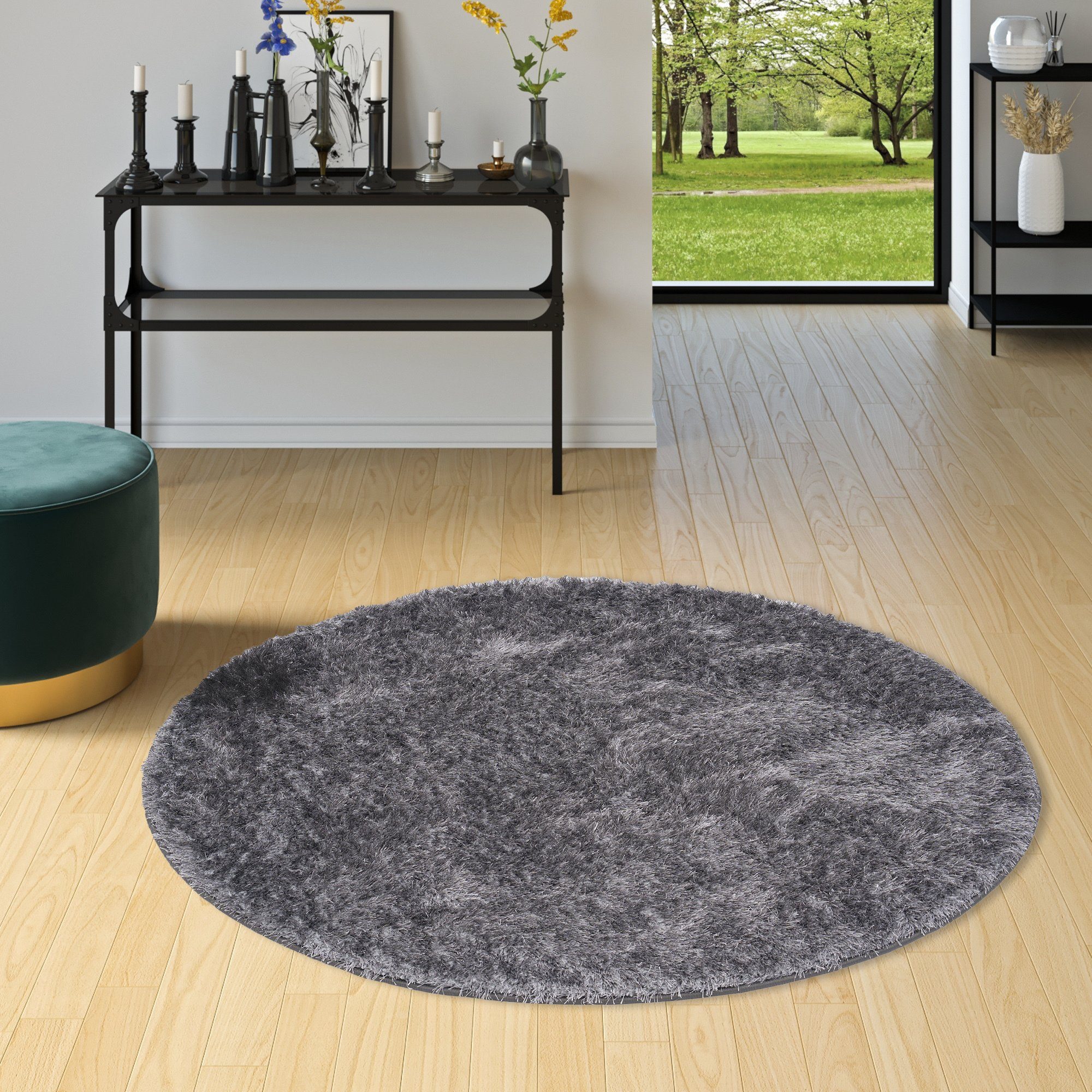 Snapstyle Hochflor-Teppich Hochflor Shaggy Teppich Feeling Mix Rund, Rund, günstig online kaufen