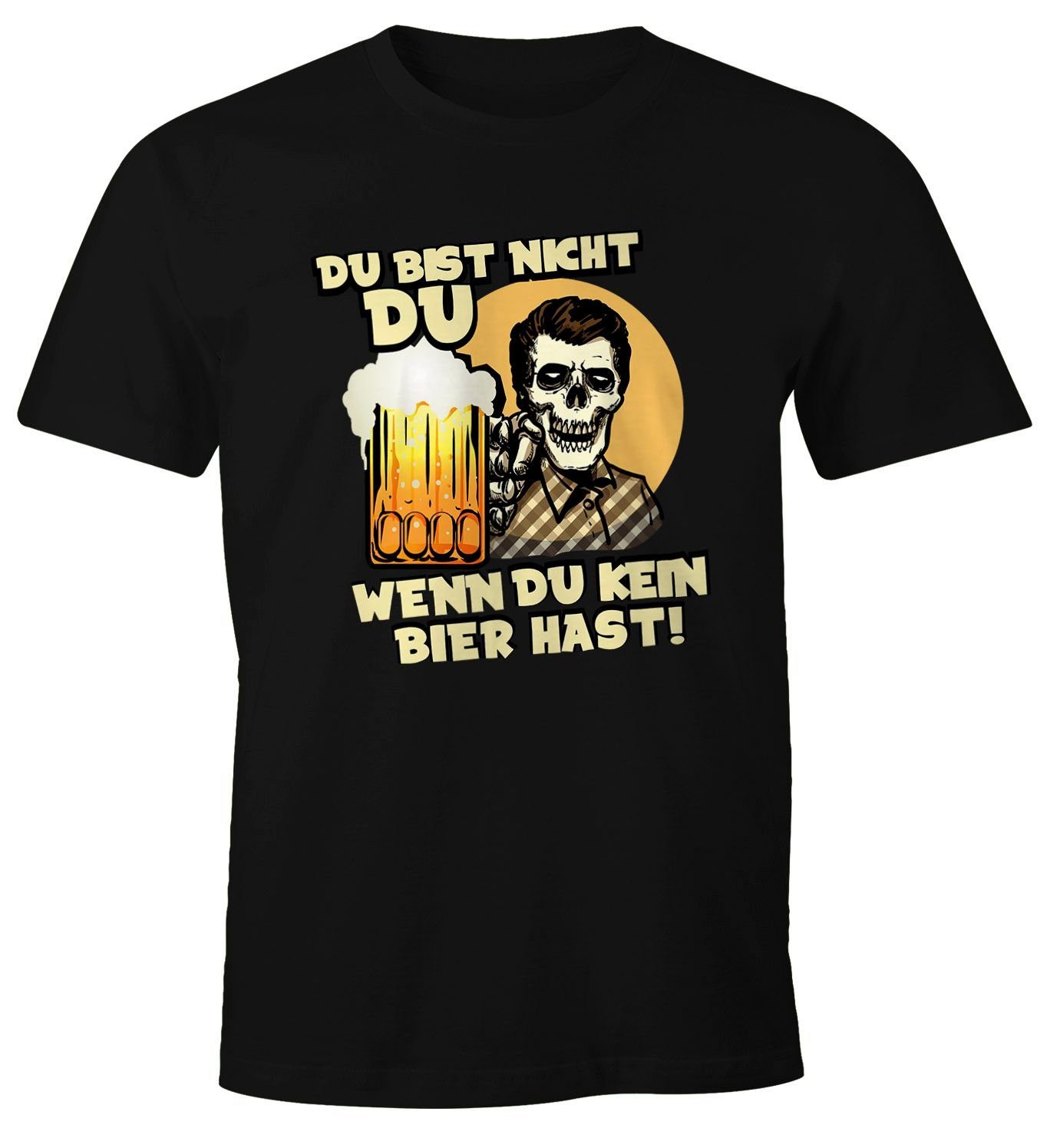 Du Spruchshirt Party nicht wenn T-Shirt kein Saufen Bier hast Print-Shirt du MoonWorks mit bist Moonworks® Fun-Shirt Herren lustig du Print