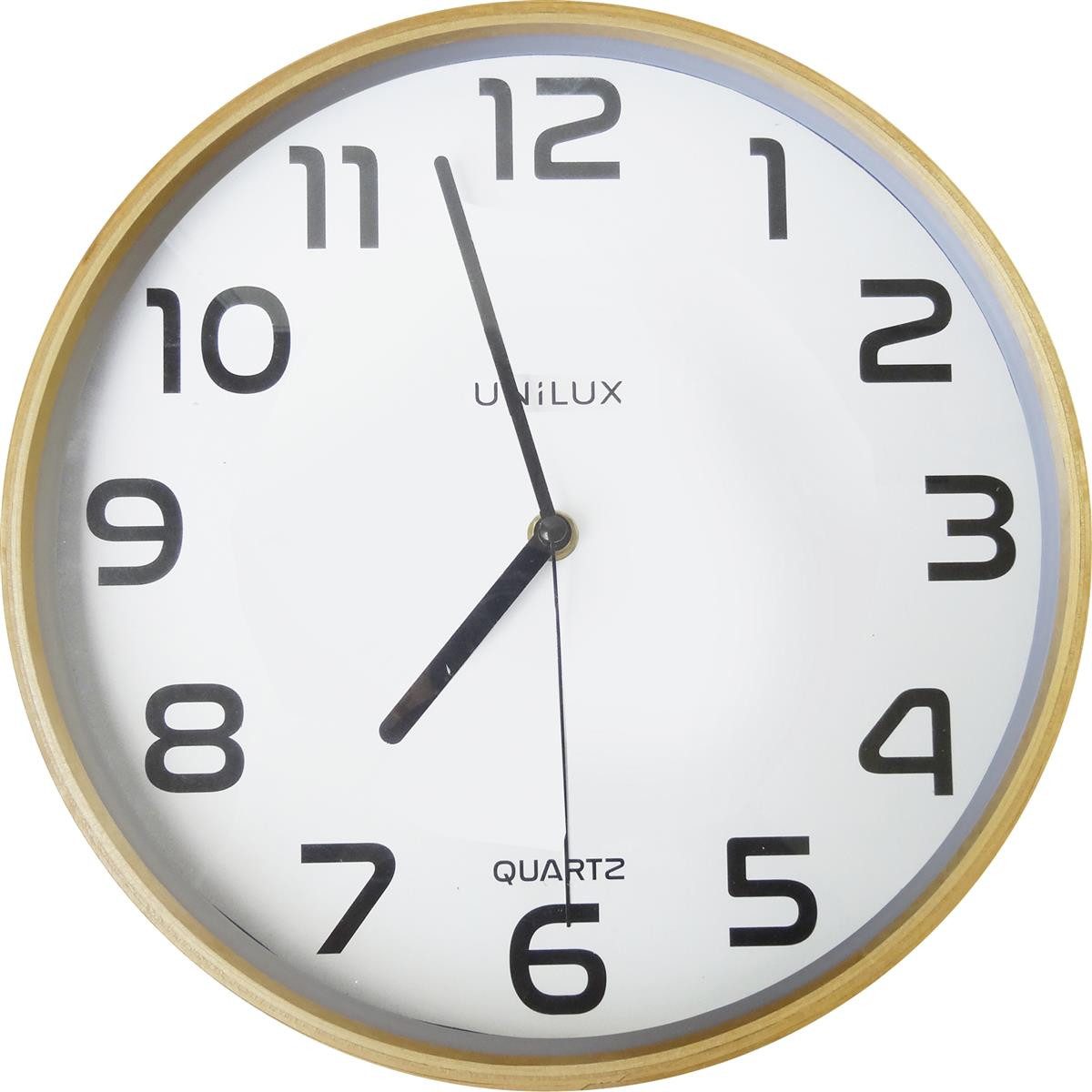 unilux Wanduhr UNiLUX 400094591 Wanduhr Baltic - Quarz Ø 31,5 cm buche-weiß