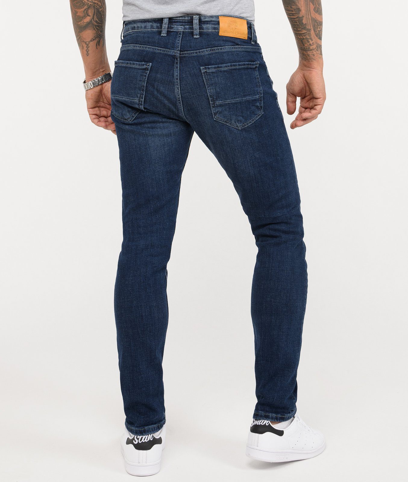 Jeans Blau Rock Stonewashed Slim-fit-Jeans Creek Herren RC-2345