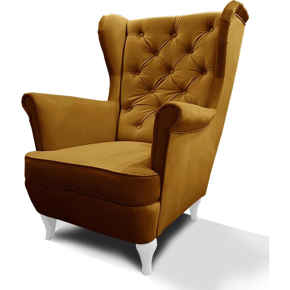 Beautysofa Ohrensessel Sessel FALCO Chesterfield Wohnzimmersessel günstig online kaufen