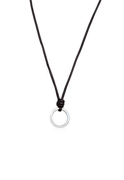 Elli Charm-Einhänger Charmträger Rinds-Lederband 925 Silber, Charmträger