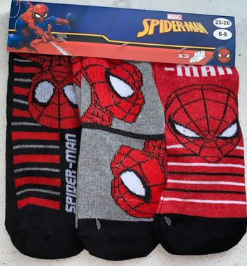 Spiderman Feinsocken SPIDERMAN Socken Set 6 Paar Jungensocken Kindersocken Kinder Strümpfe für Jungen Kniestrümpfe Gr. 23 24 25 26 27 28 29 30 31 32 33 34 n38014