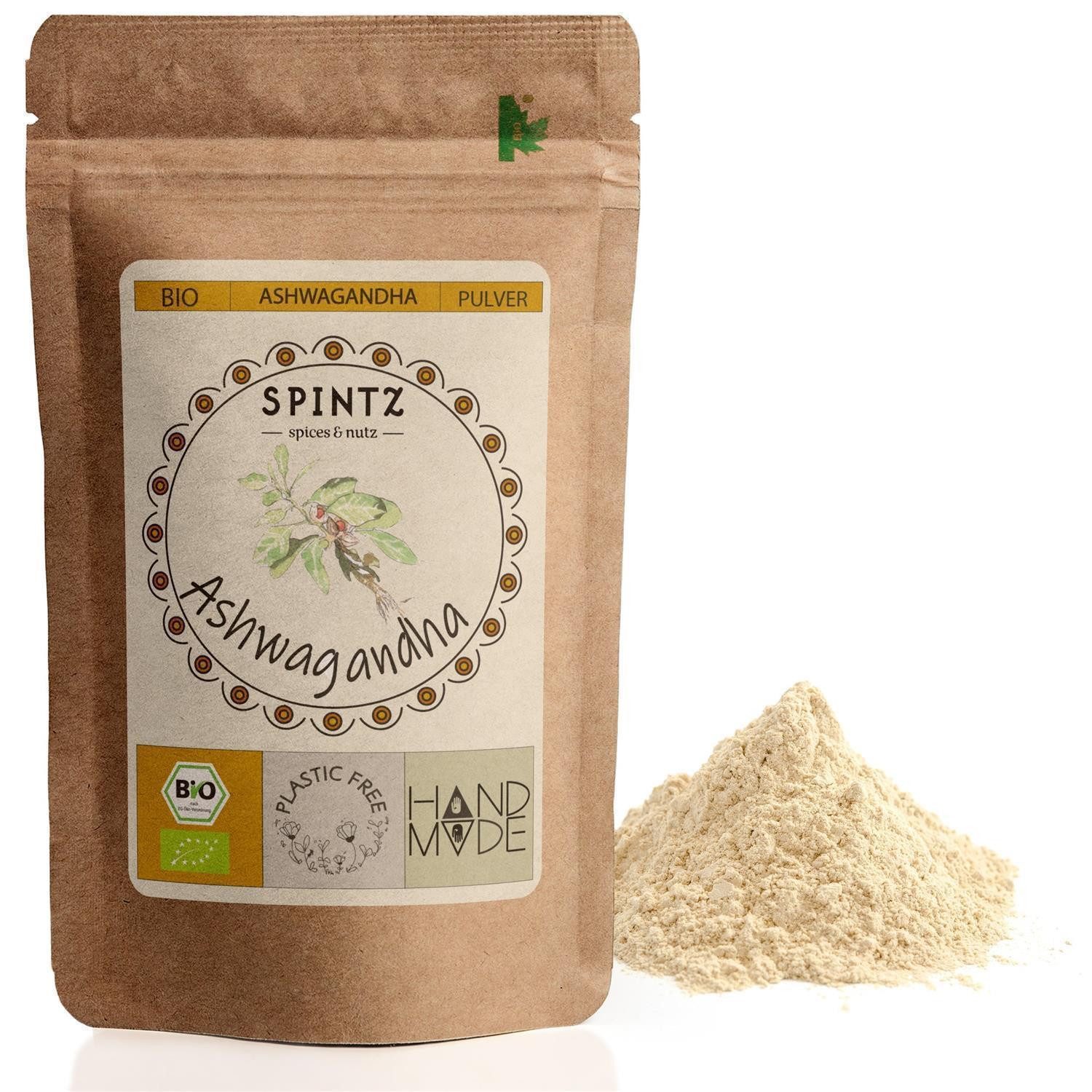 SPINTZ Bio Ashwagandha Pulver 1 bis 2 mal täglich 2 bis 3 g Pulver mit ausreichend Flüssigkeit einnehmen, 1 er 250 g