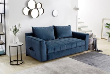 Jockenhöfer Gruppe Schlafsofa, Platzsparendes Sofa mit Gästebettfunktion, Federkernpolsterung und Stauraum