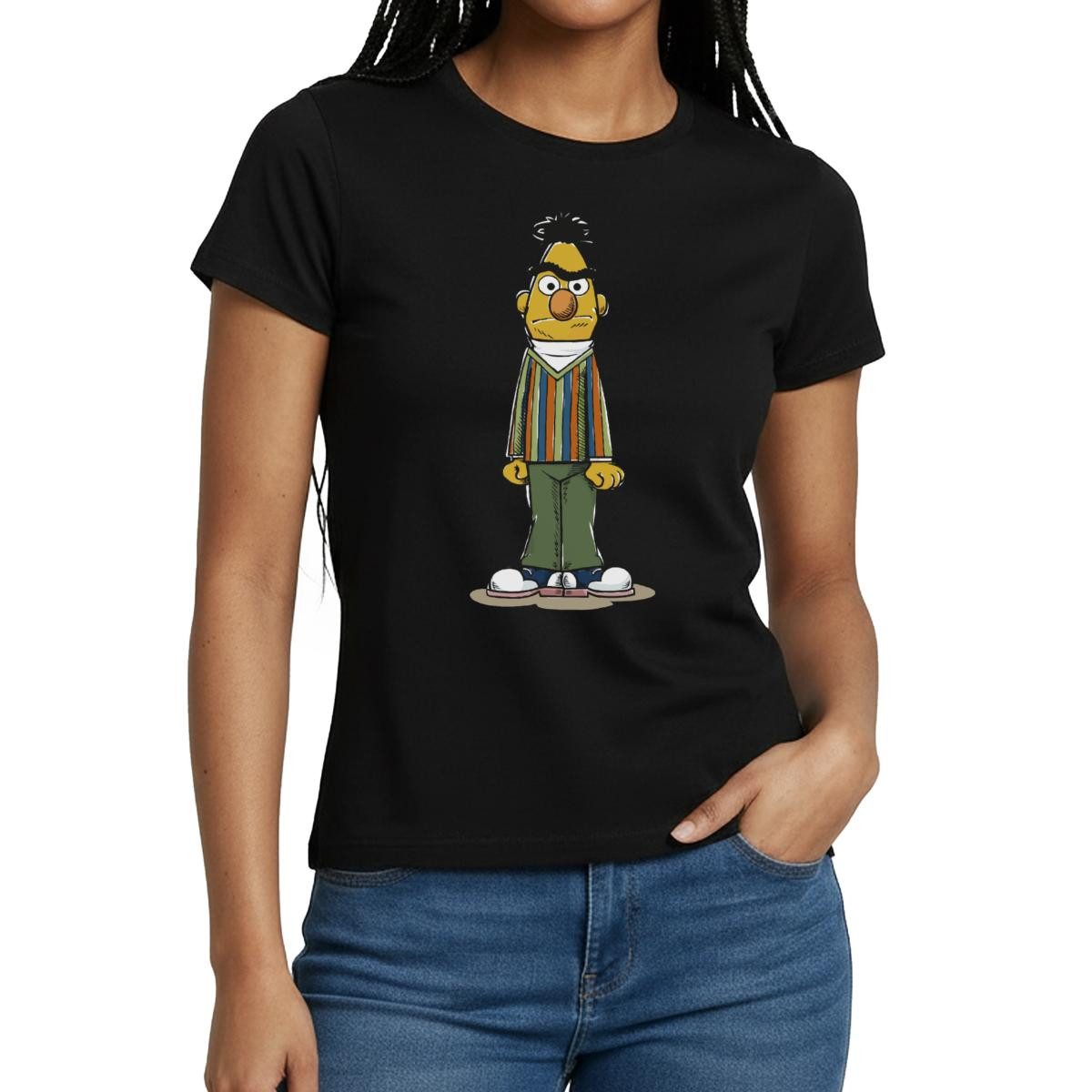 Spreadshirt T-Shirt Sesamstraße Bert wütend Frauen T-Shirt (1-tlg)
