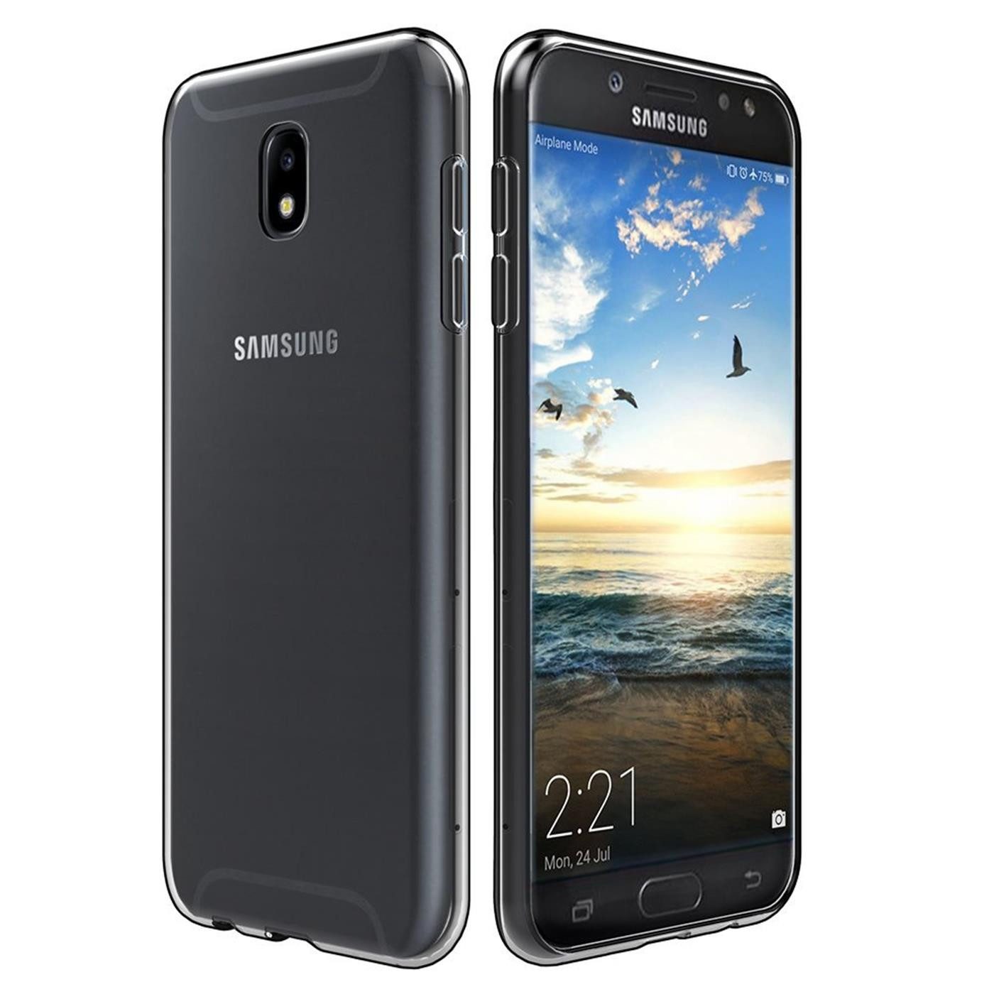 CoolGadget Handyhülle Transparent Ultra Slim Case für Samsung Galaxy J7 2017 5,5 Zoll, Silikon Hülle Dünne Schutzhülle für Samsung J7 2017 Hülle