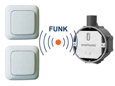 smartwares Licht-Funksteuerung, Smart Home Funk Schalter Set - Funk-Einbauschalter + 2x Funk-Wandschalter Taster
