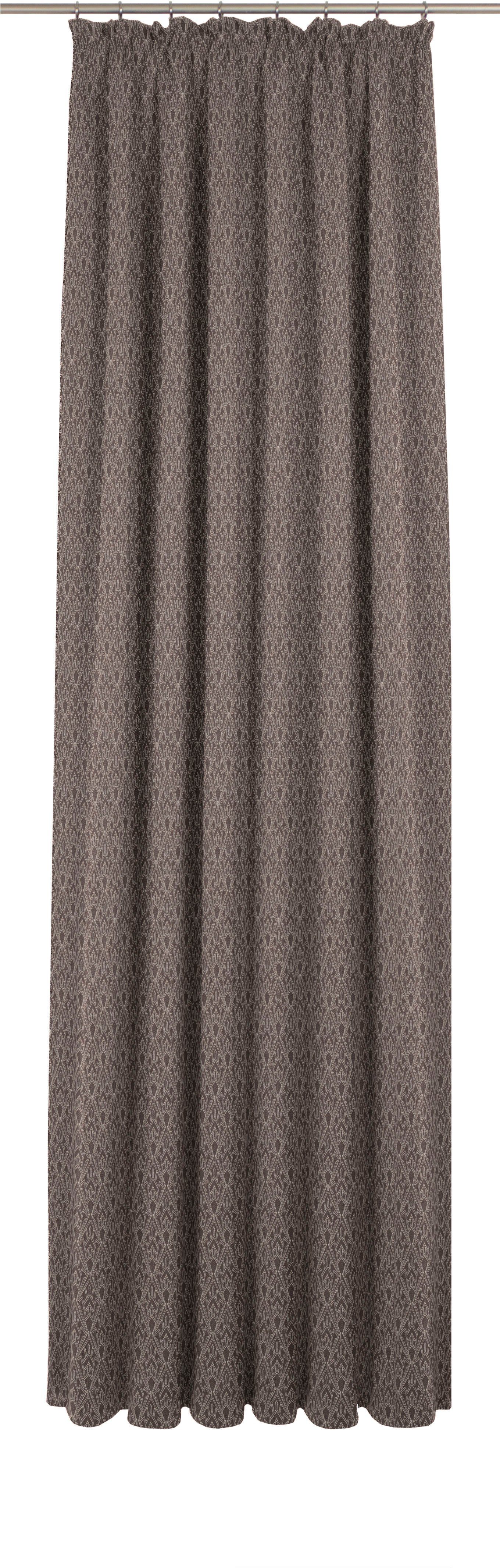 Vorhang Urban Cactus, (1 Kräuselband blickdicht, nachhaltig Jacquard, St), dunkelbraun Adam