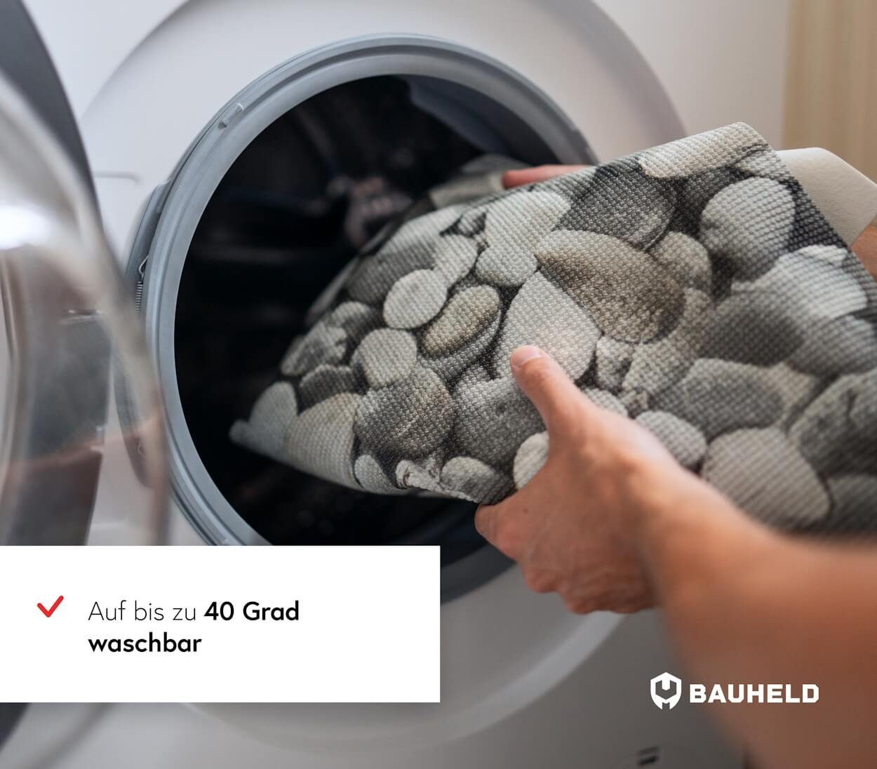 BAUHELD Antirutschmatte Auch für Waschmaschinenabdeckung, Waschmaschine in Trockner cm, mit Waschmaschinenauflage 60x60 Germany], Waschmaschinenbezug, Stones [Made Vinyl-Beschichtung, Als