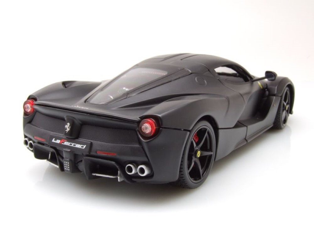 Bburago Modellauto Ferrari LaFerrari 2014 matt schwarz, Maßstab 1:18