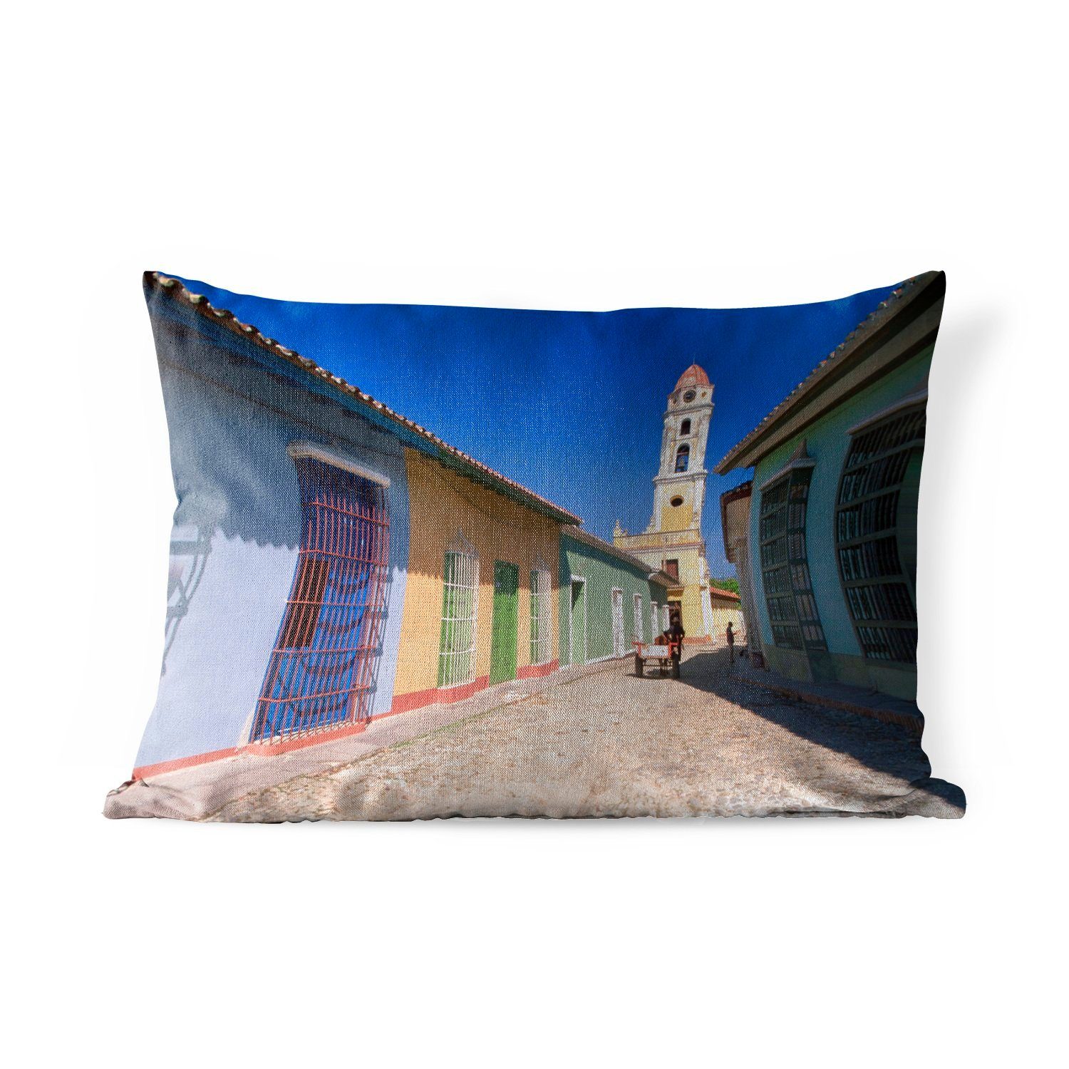 Bunte Outdoor-Dekorationskissen, Kissenhülle Gebäude Polyester, nordamerikanischen Kuba, im Dekokissen MuchoWow Dekokissenbezug,