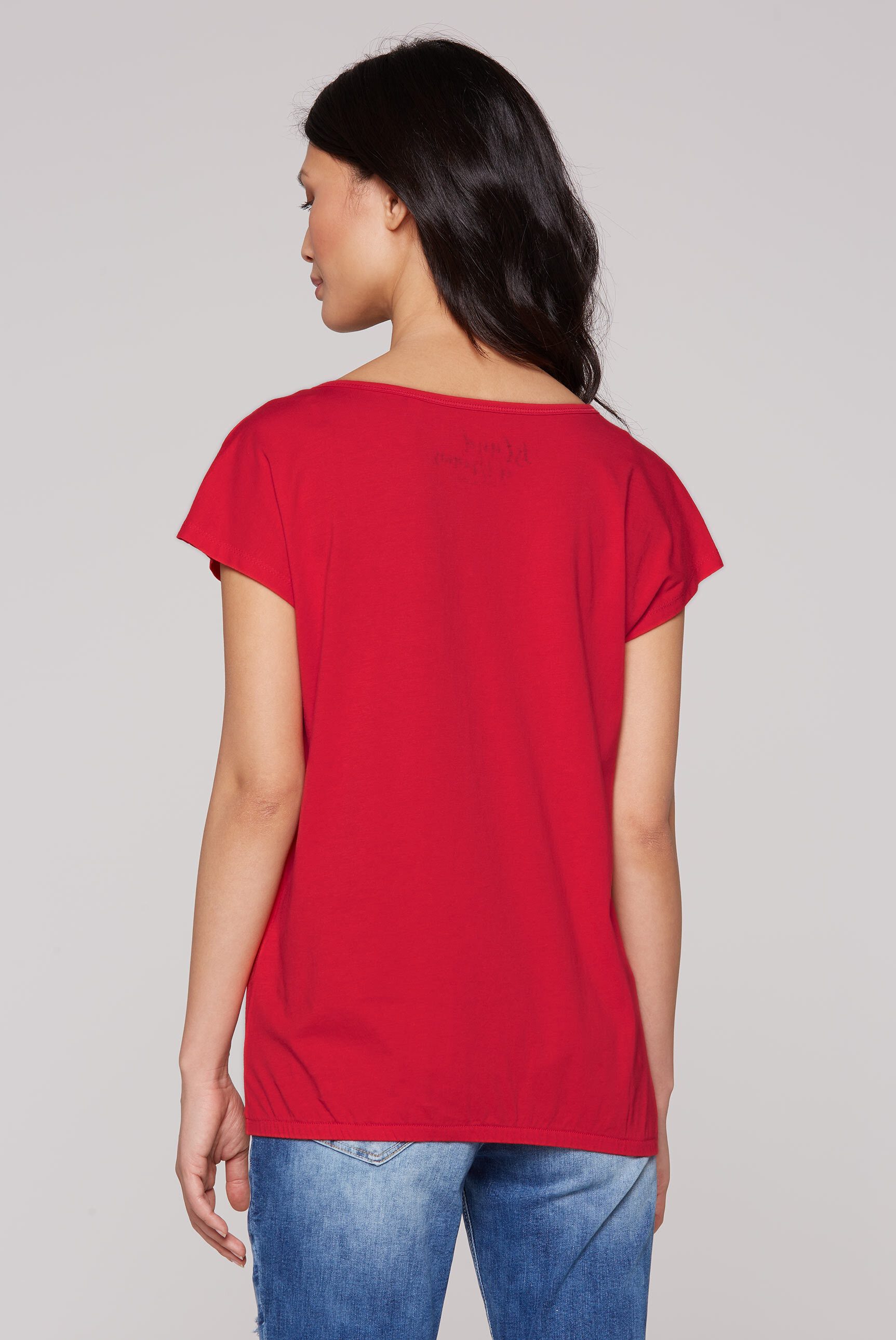 SOCCX Rundhalsshirt mit Gummizug im Saum