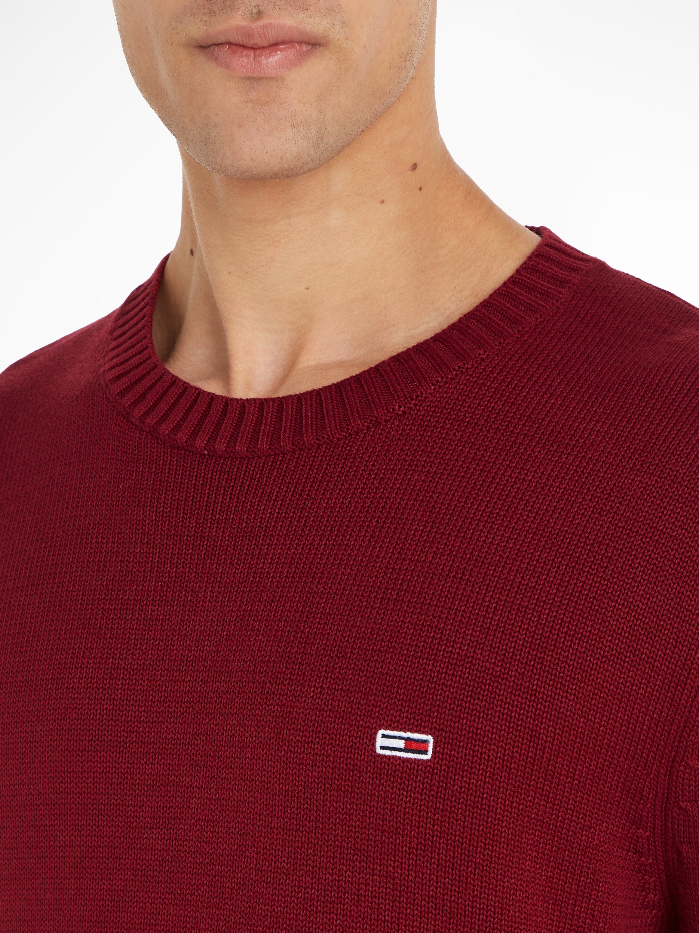 Tommy Jeans NECK ESSENTIAL TJM Strickpullover CREW Rouge SWEATER