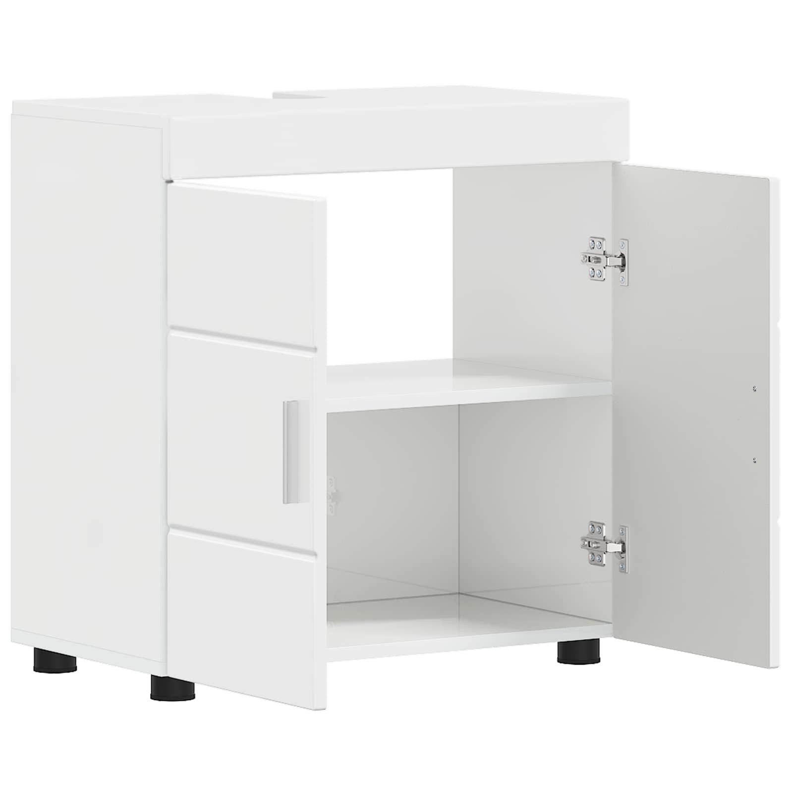 vidaXL Badezimmerspiegelschrank Badezimmerschrank-Set TULUM Hochglanz Weiß 60 x 34 x 63 cm (1-St) – Bild 5 von 5