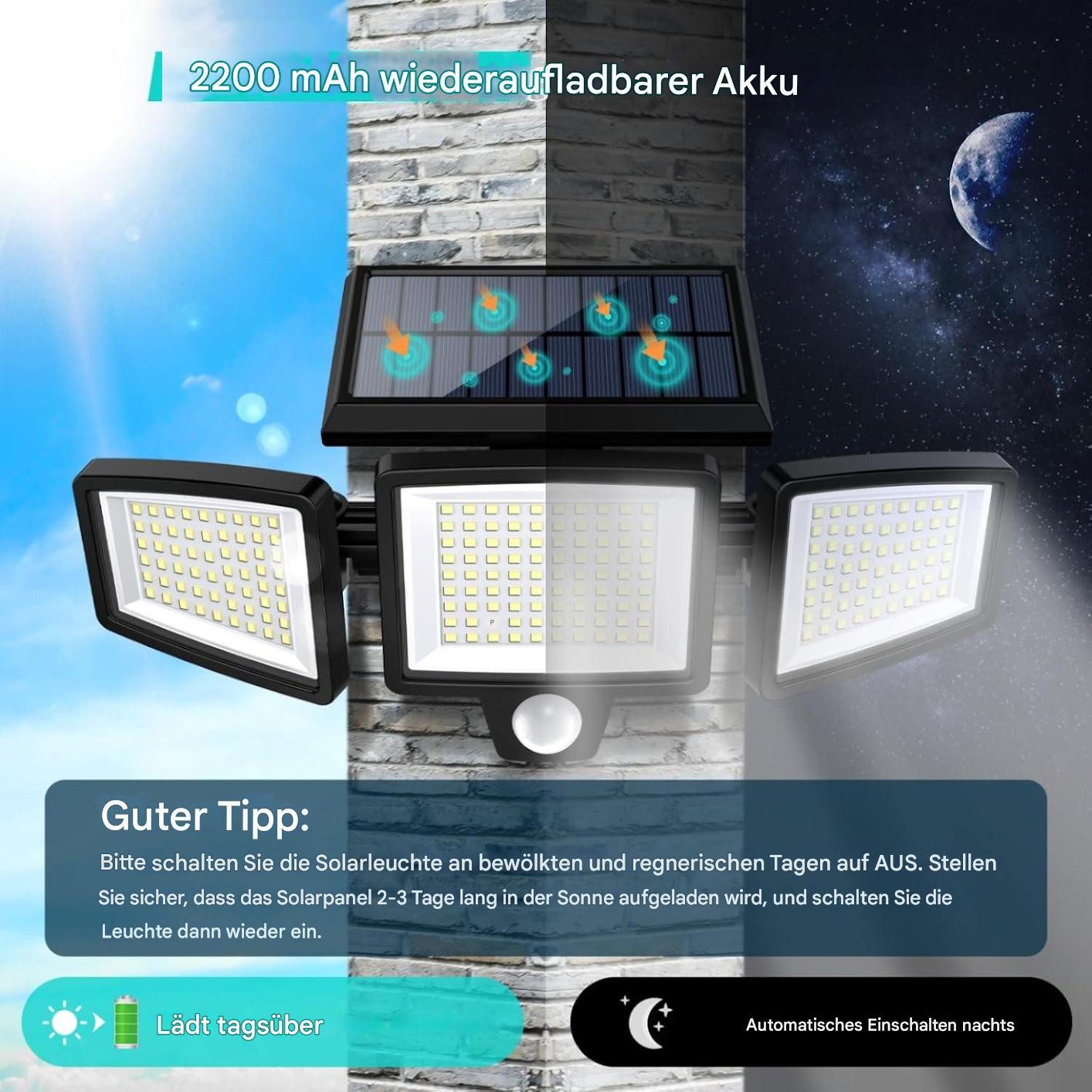 Tukrool LED Solarleuchte LED Solarlampe mit günstig online kaufen