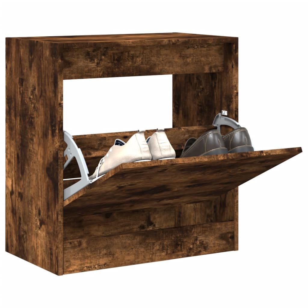 vidaXL Schuhschrank 60 x 34 x 635 cm Schuhschrank Räuchereiche 60x34x63,5 cm Spanplatte