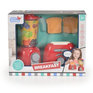 Moni Kinder-Toaster Spielzeug Frühstücksset Toaster, Entsafter, zwei Toastscheiben, eine Zange