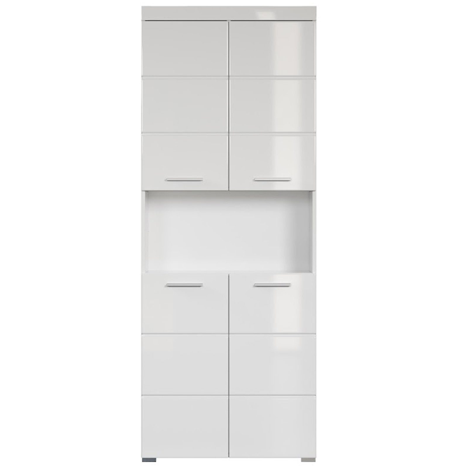 trendteam Hochschrank Hochschrank Badschrank Multifunktionsschrank Weiß 73x190x31cm