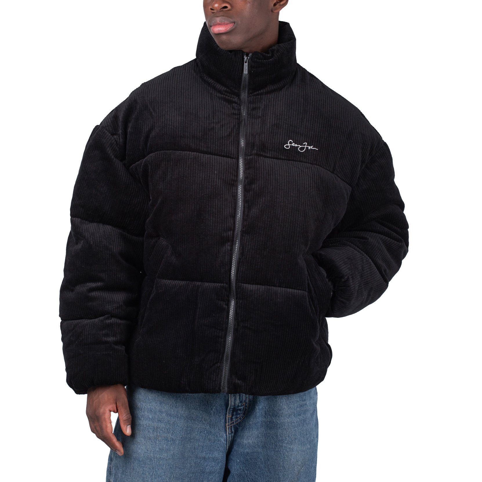 Sean John Cordjacke Sean John Script Logo Corduroy Puffer