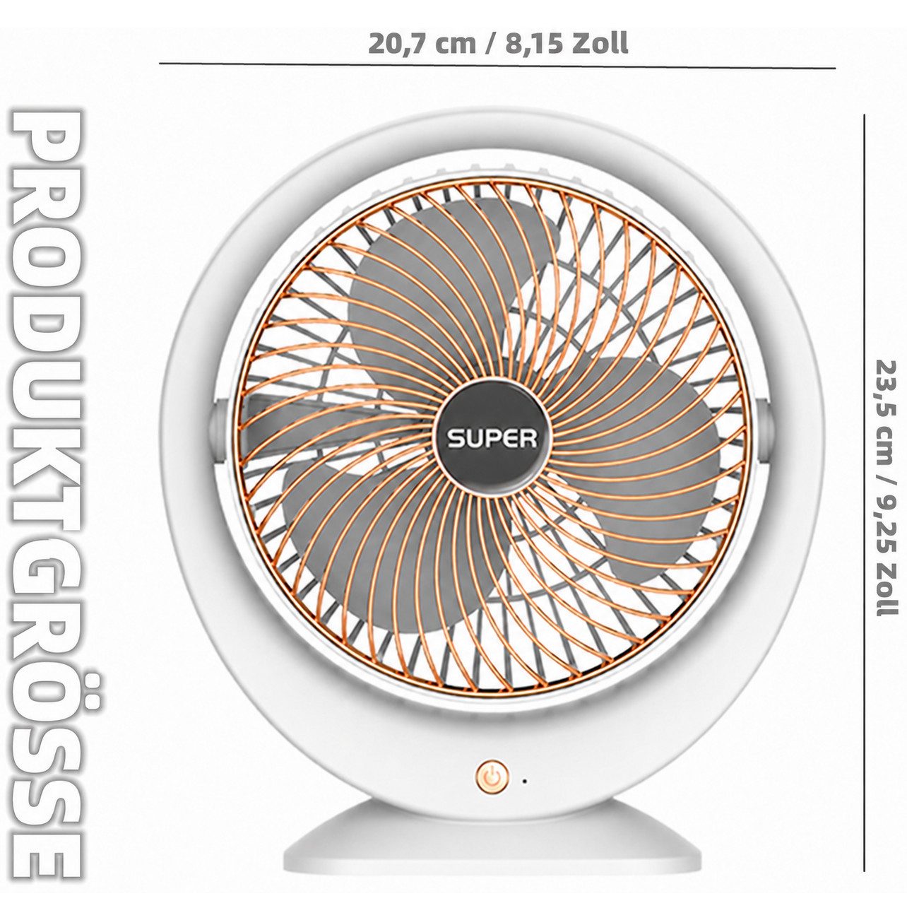 MOPUEA Ventilatorkombigerät Mini Ventilator Standventilator Tischventilator Luftzirkulation, 180° verstellbar Mobiler Luftkühler Schnelle Kühlung, Leiser Betrieb