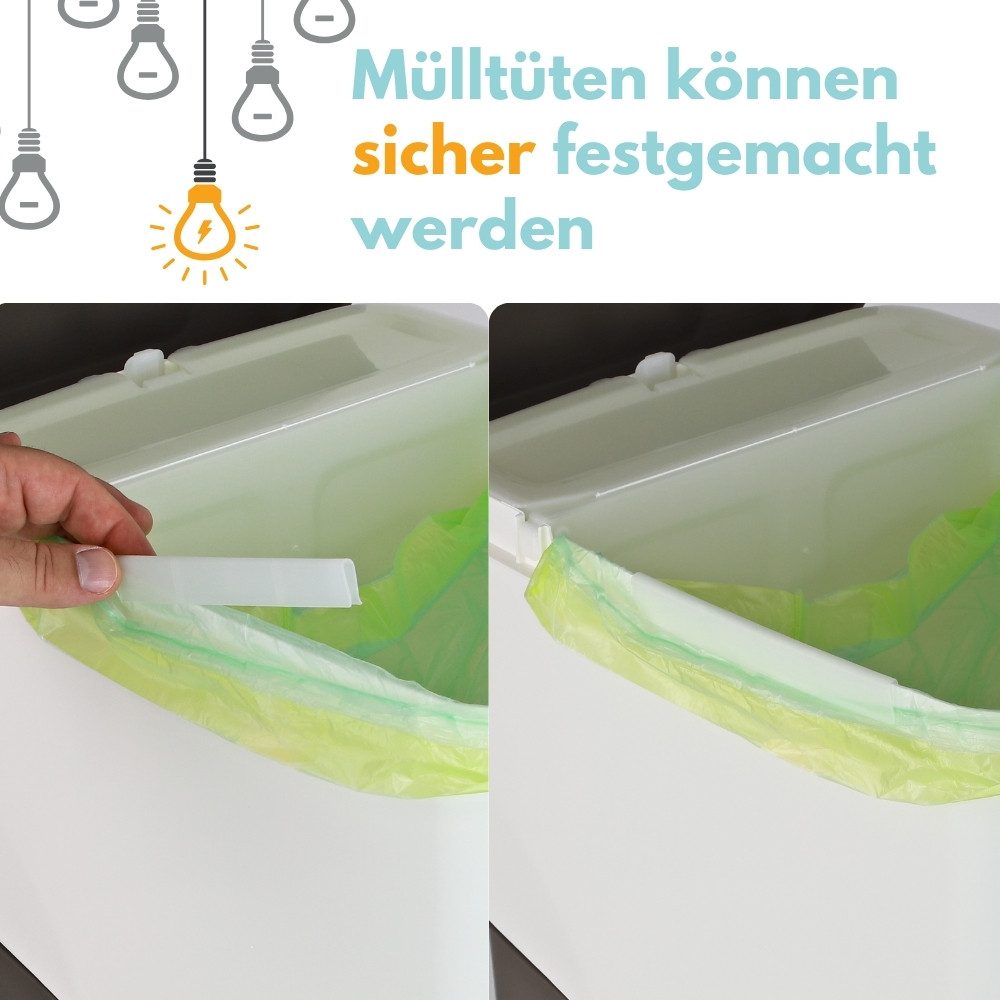 GarPet Mülltrennsystem Mülleimer 3 Fächer Abfalleimer Mülleimer Groß Küchenabfalleimer ca 40L