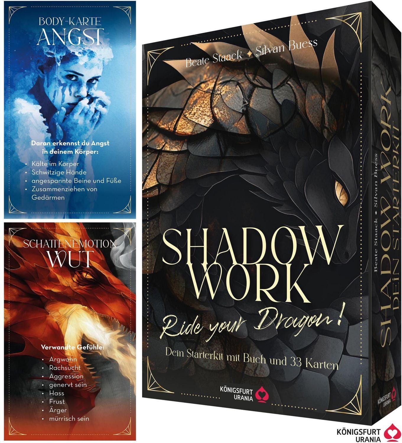 Shadow Work - Ride your Dragon! Dein Starterkit mit Buch und 33 Karten / Beate Staack, Silvan Buess