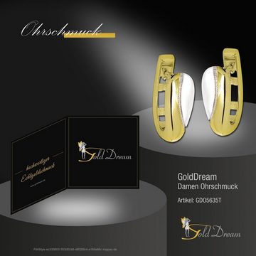 GoldDream Paar Creolen GoldDream Gold weißGold Elegance Ohrringe (Creolen), Damen Creolen Elegance aus 333 Gelbgold - 8 Karat, gold, weißgold
